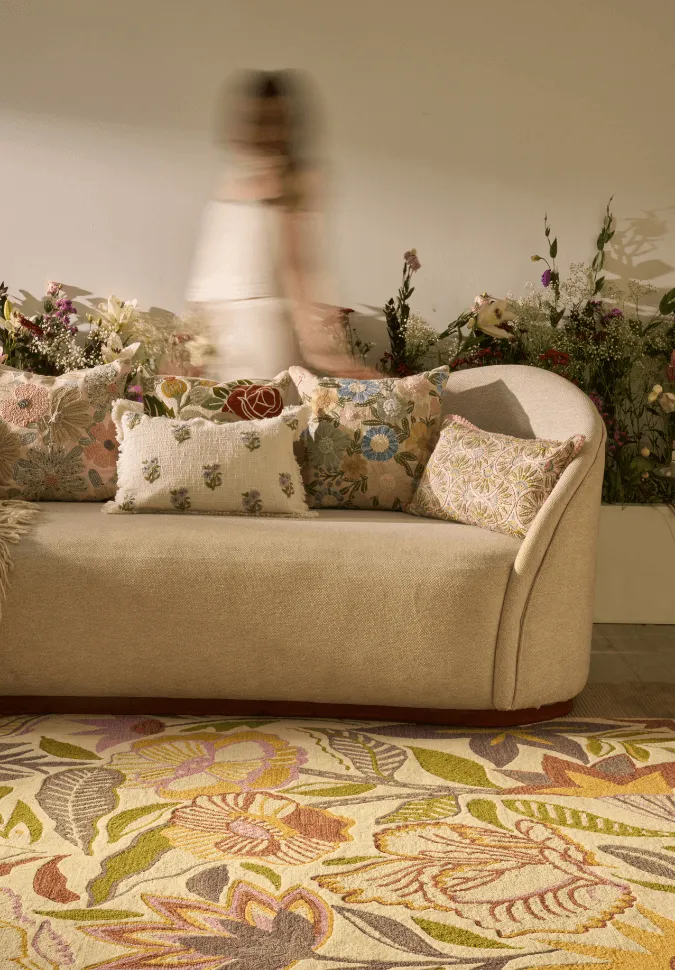 Artisan Embroidered Cotton Decorative Cushion Cover