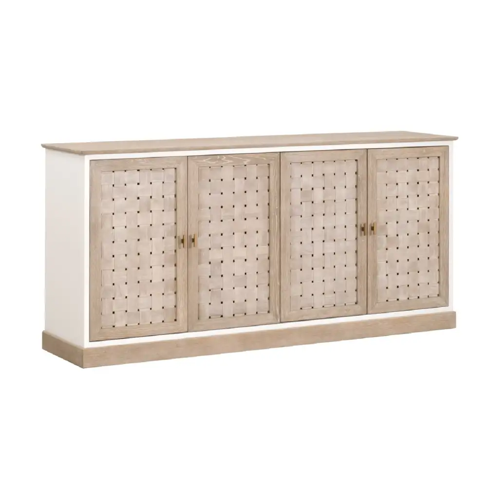 Four-Door Woven Style Oak Sideboard