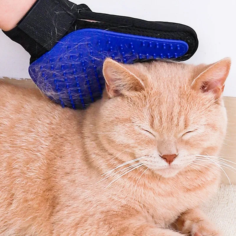 Pet Hair Remover Gloves Cat Dog Massage Bathing Cleaning