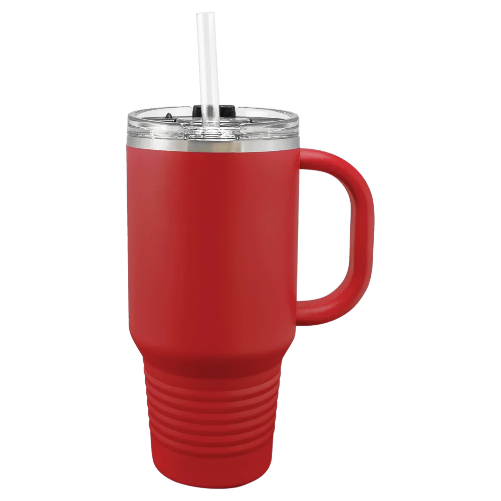 Handled Straw Lid Travel Mug