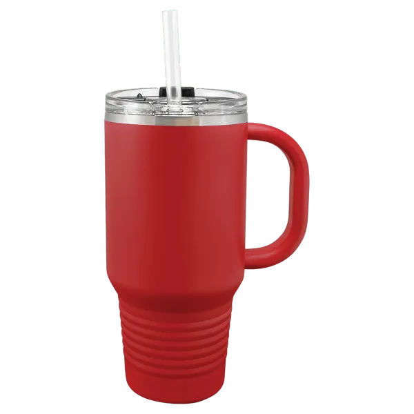 Handled Straw Lid Travel Mug