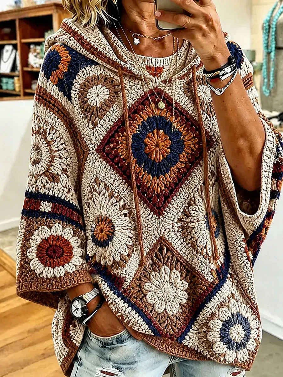 Women’s Retro Bohemian Art Print Hoodie
