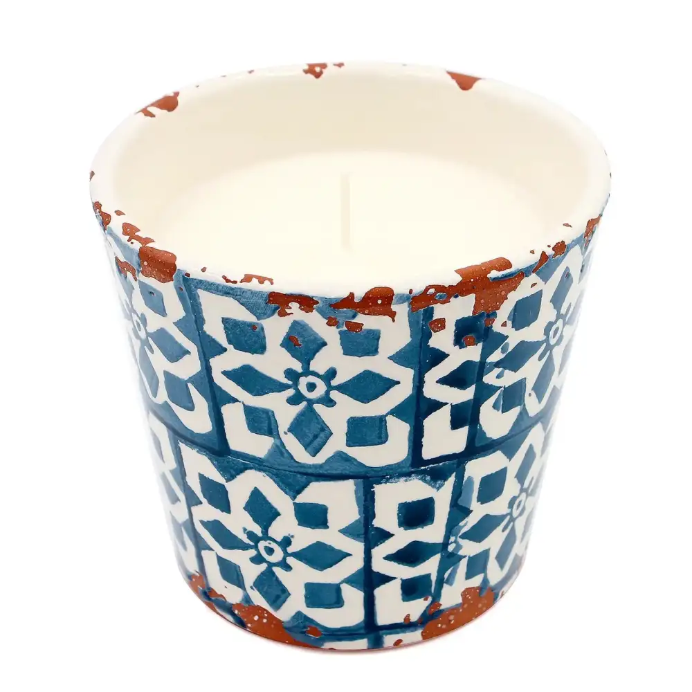 Teal Ceramic Bergamot Candle