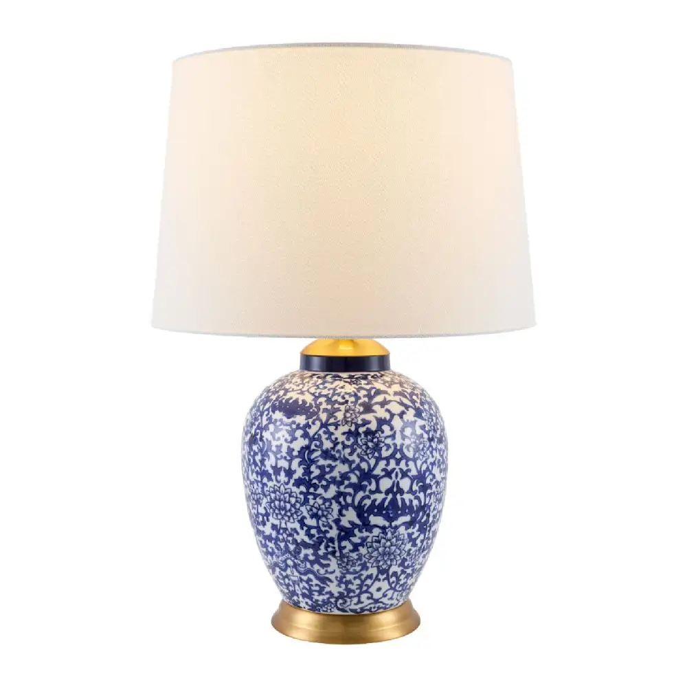 Refined Floral Ceramic Table Lamp