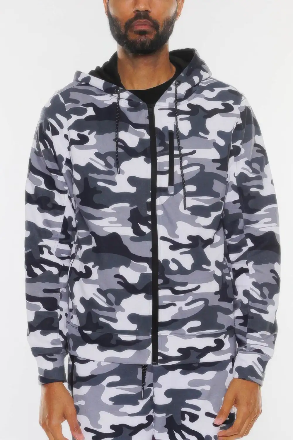Heathered Full Zip Casual Jacket