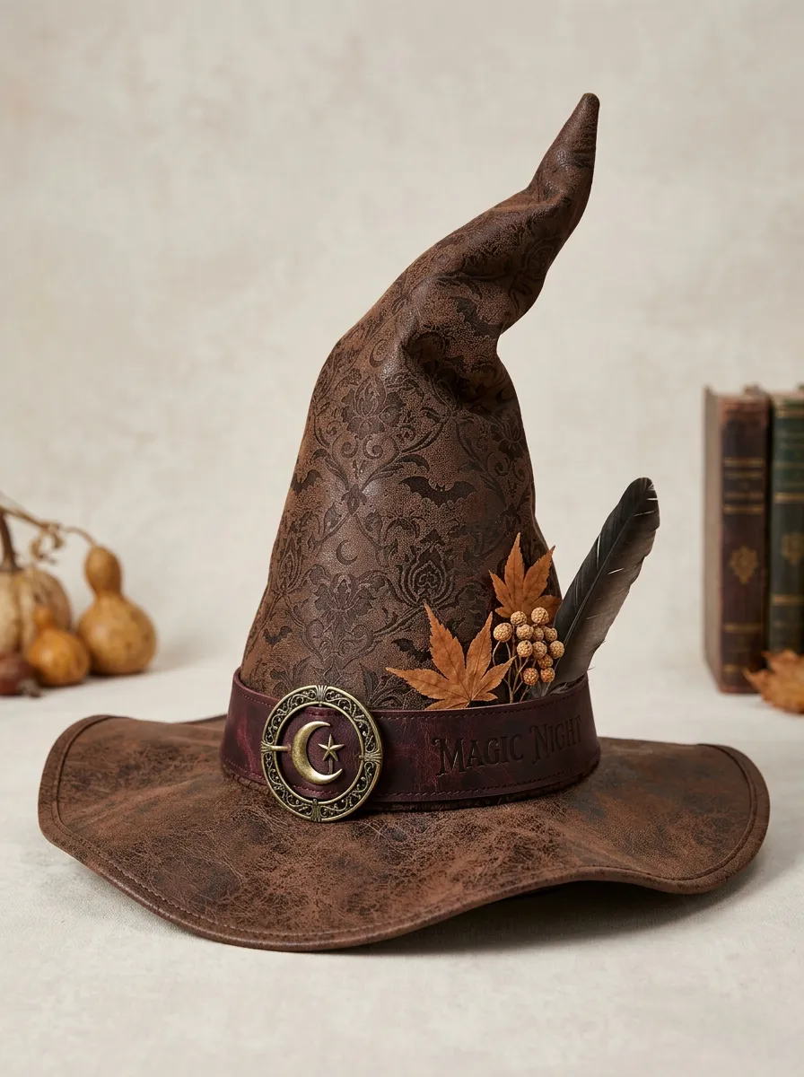 Classic Feather Halloween Witch Hat