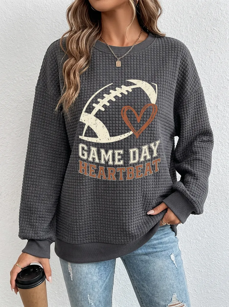 Football Graphic Casual Hoodie