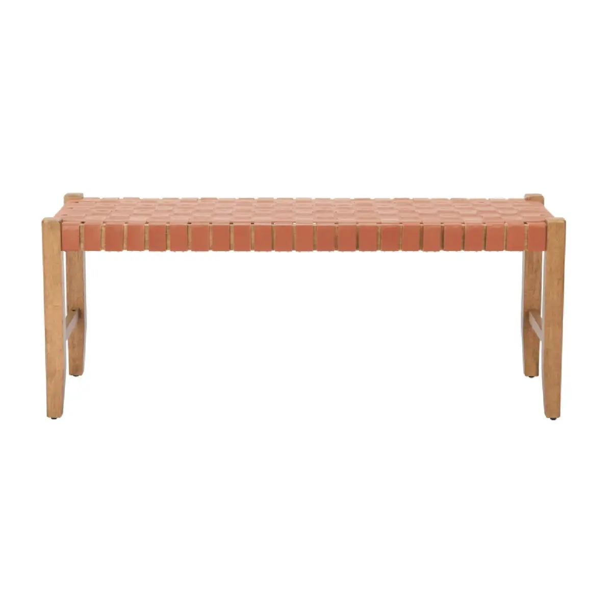 Refined Leather Accent Bench