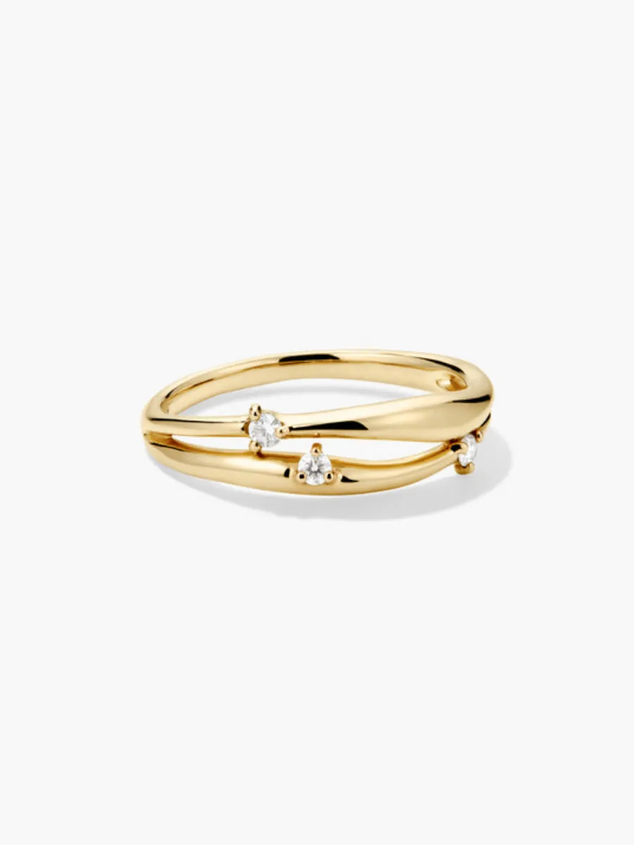 Sparkling Twisted Ring