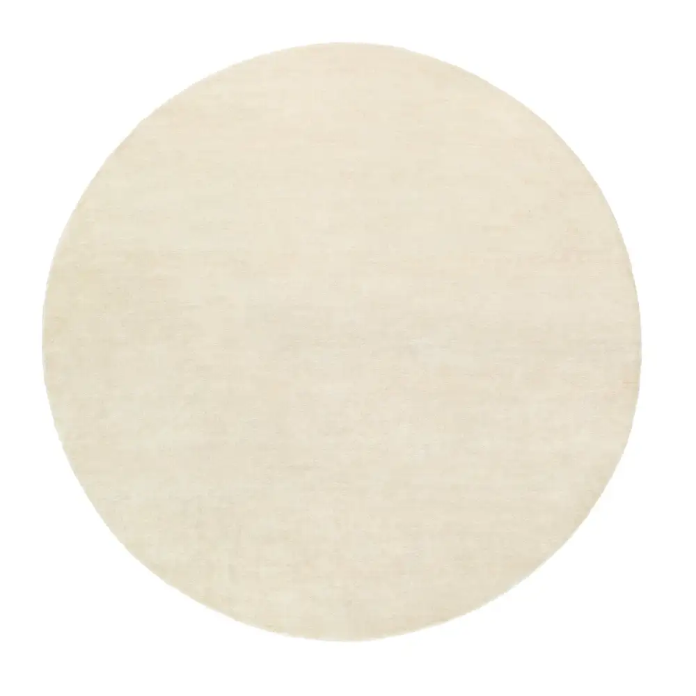 Hand-Loomed Wool Fringe Round Carpet