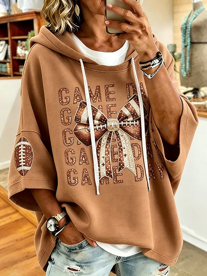 Ladies' Embroidered Hooded Top For Rugby Match Day