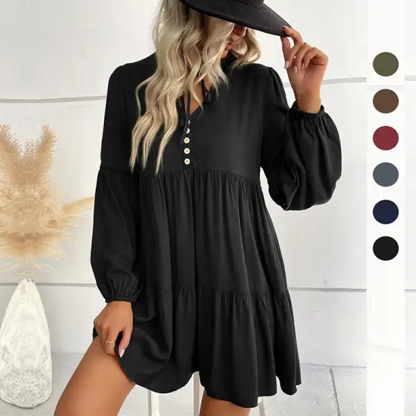 Women's Shirt Ruffled Dress