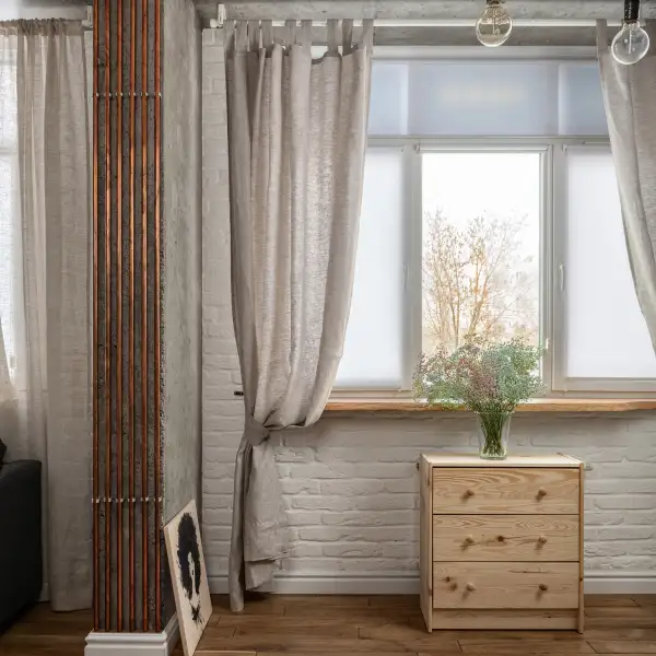 Cotton Lined Linen Curtain Panel