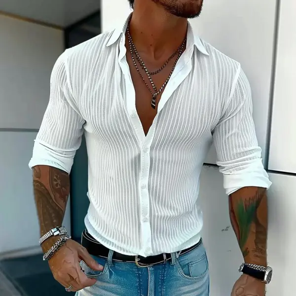 Striped Relaxed Button Shirt