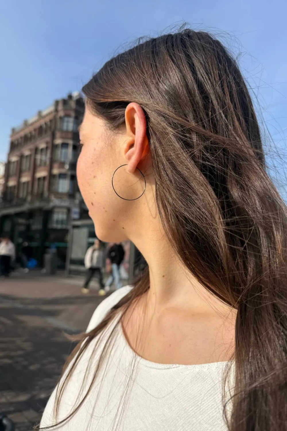 Textured Thin Hoop Earrings