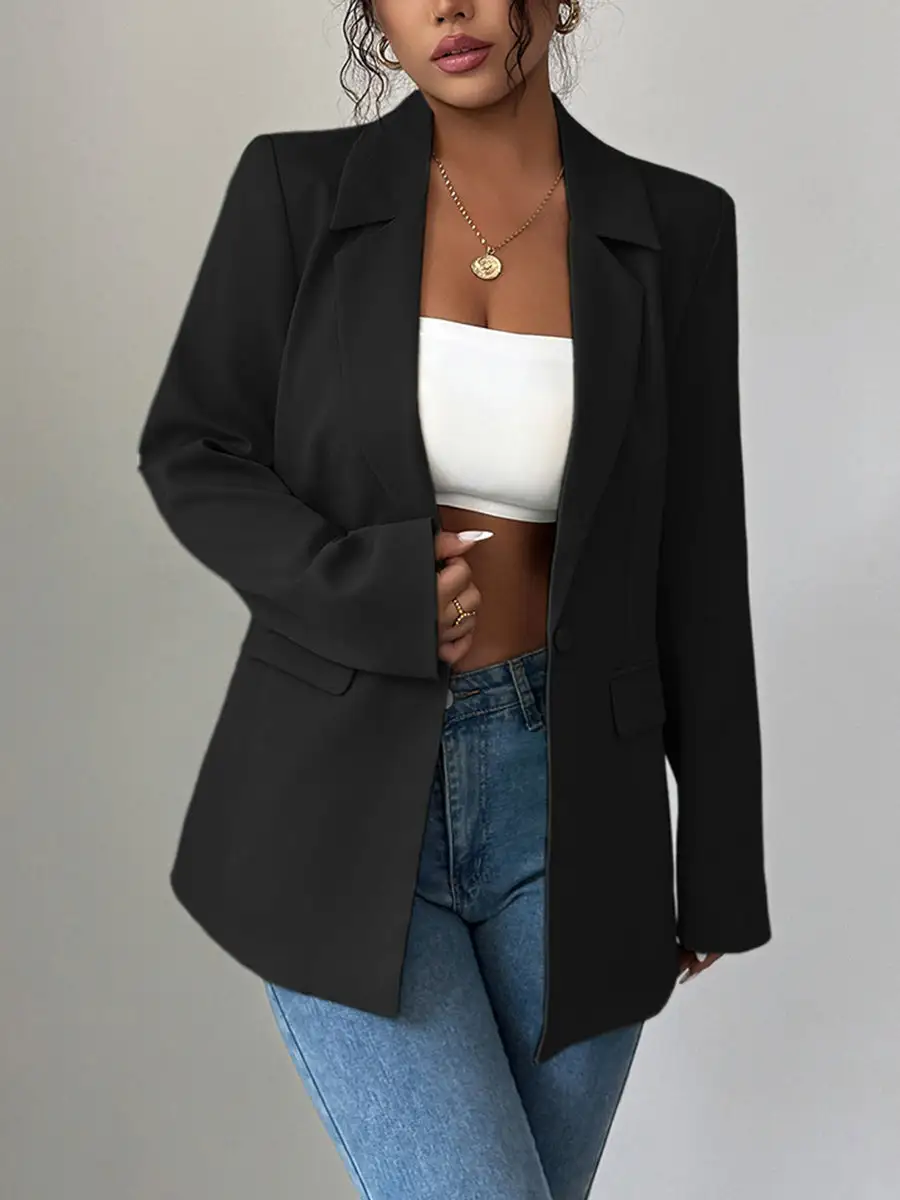 Button Front Blazer Versatile