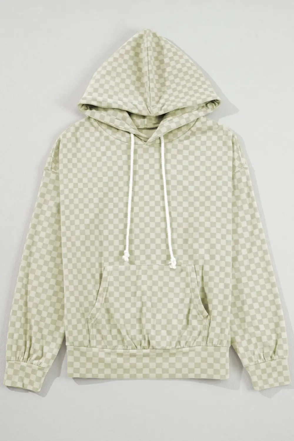 Drawstring Kangaroo-Pocket Drop-Shoulder Hoodie