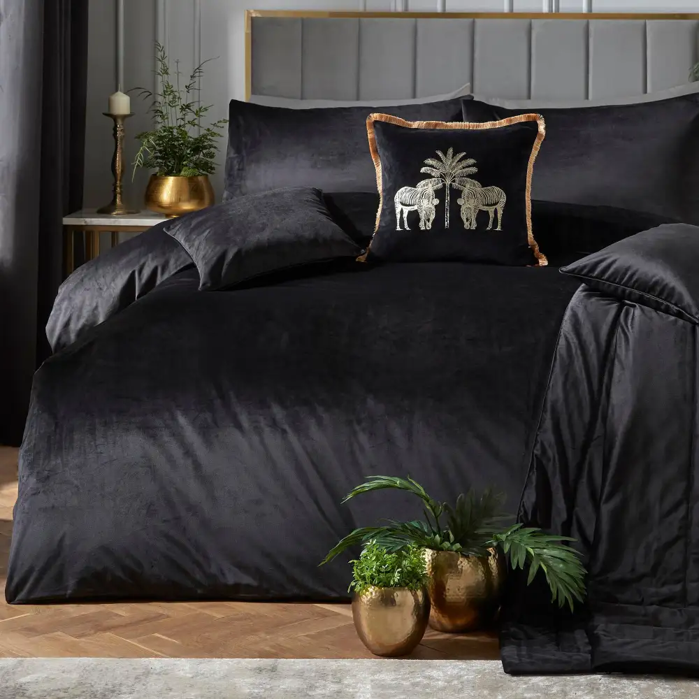 Fresh Bedroom Printed Velvet Duvet Cover Set