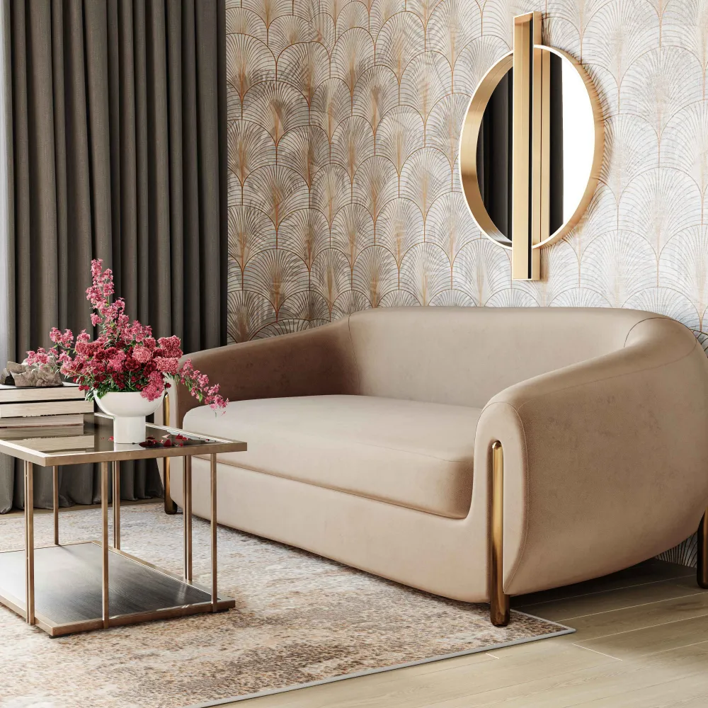 Glam Velvet Upholstered Sofa