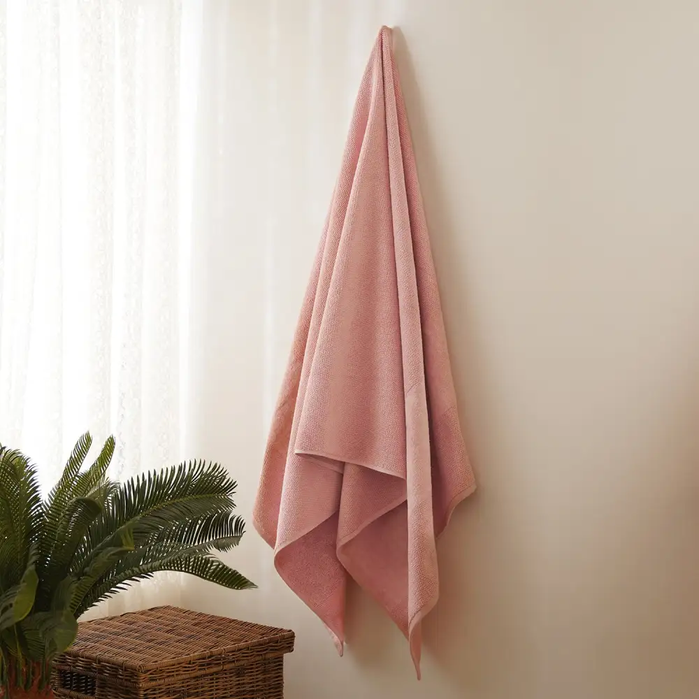 Soft Pink Cotton Bath Towel