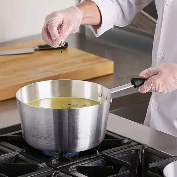 Everyday Tapered Aluminum Sauce Pan with Silicone Handle