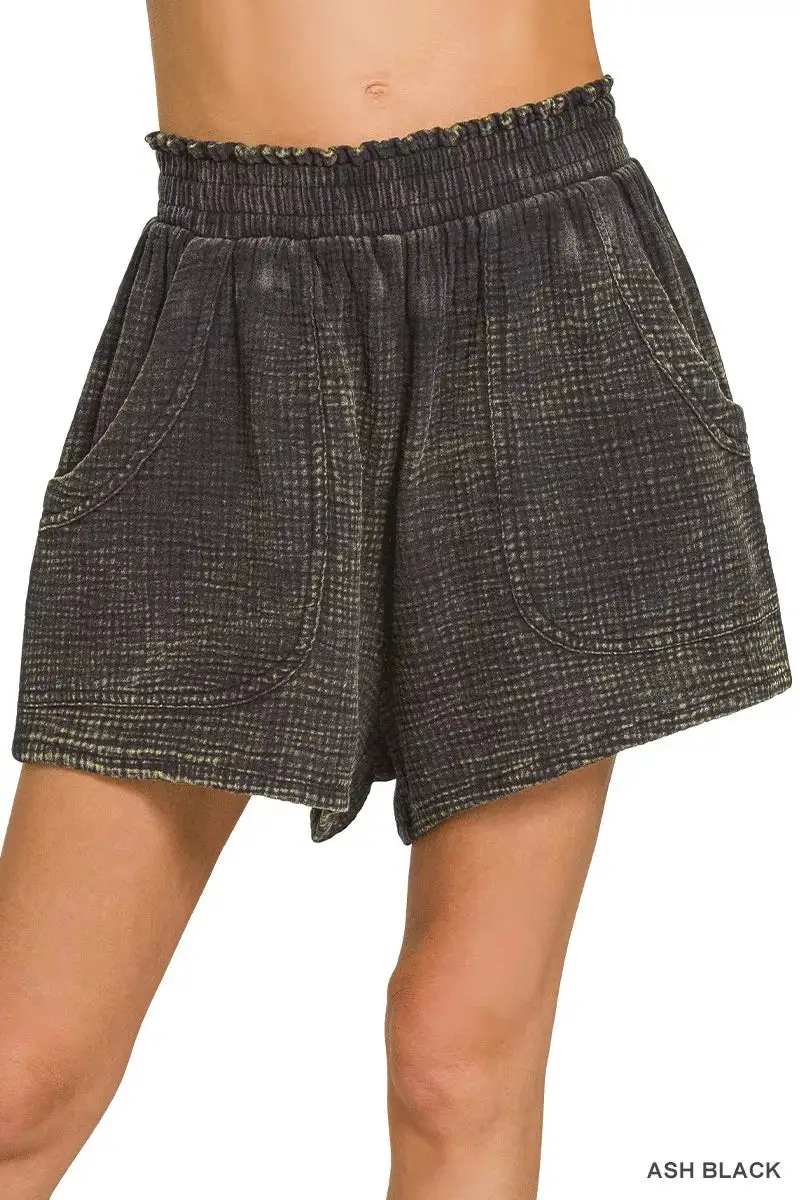 Washed Casual Shorts