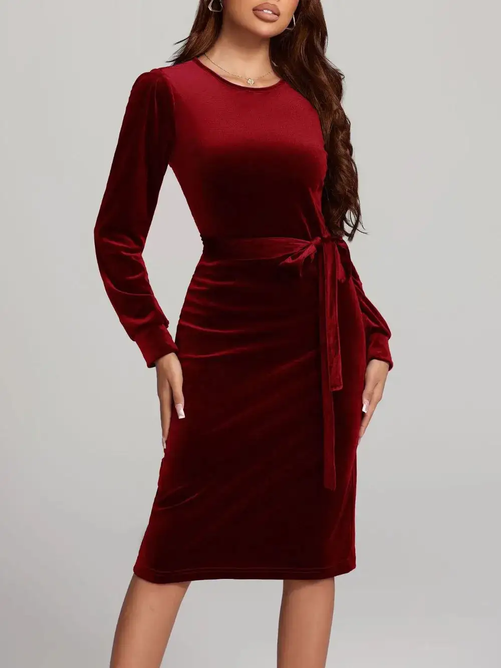 Modern Tie Detail High Waist Dress