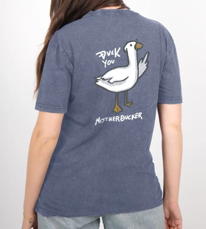 Cartoon Goose Graphic Unisex Slight Stretch T-Shirt