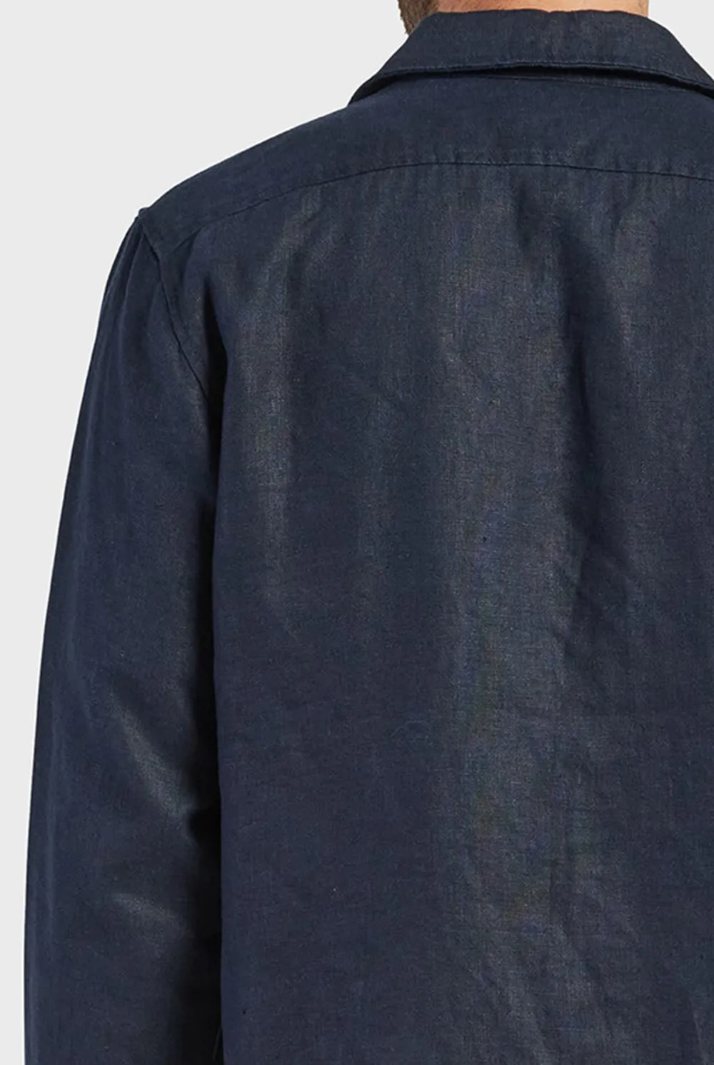 Casual Linen Overshirt- Navy