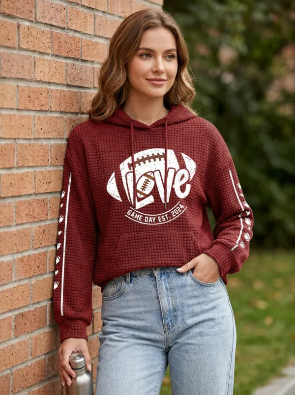 Women's Gridiron Love Day Graphic Hoodie