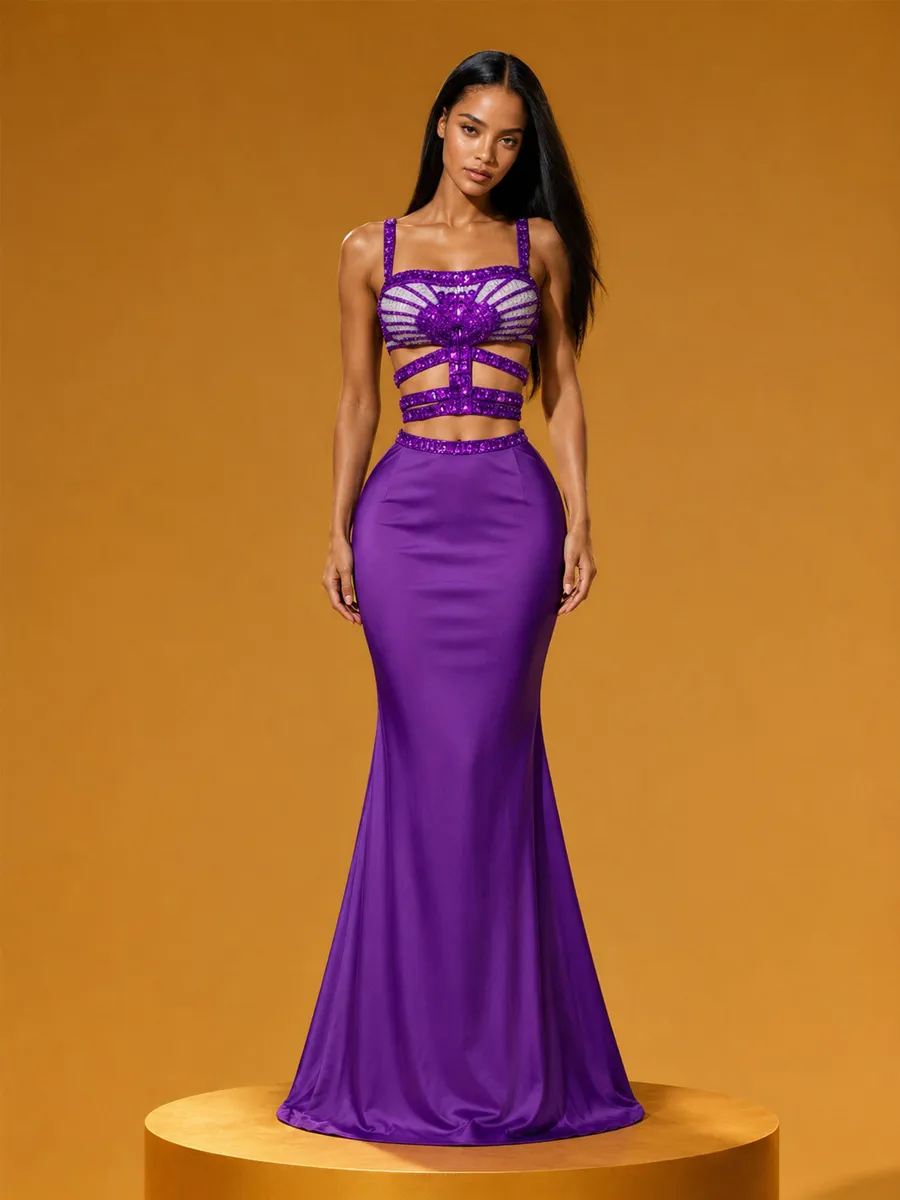Seraphina Rhinestone Two Piece Set