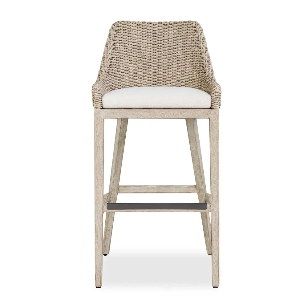 Refined Wicker Outdoor Bar Stool