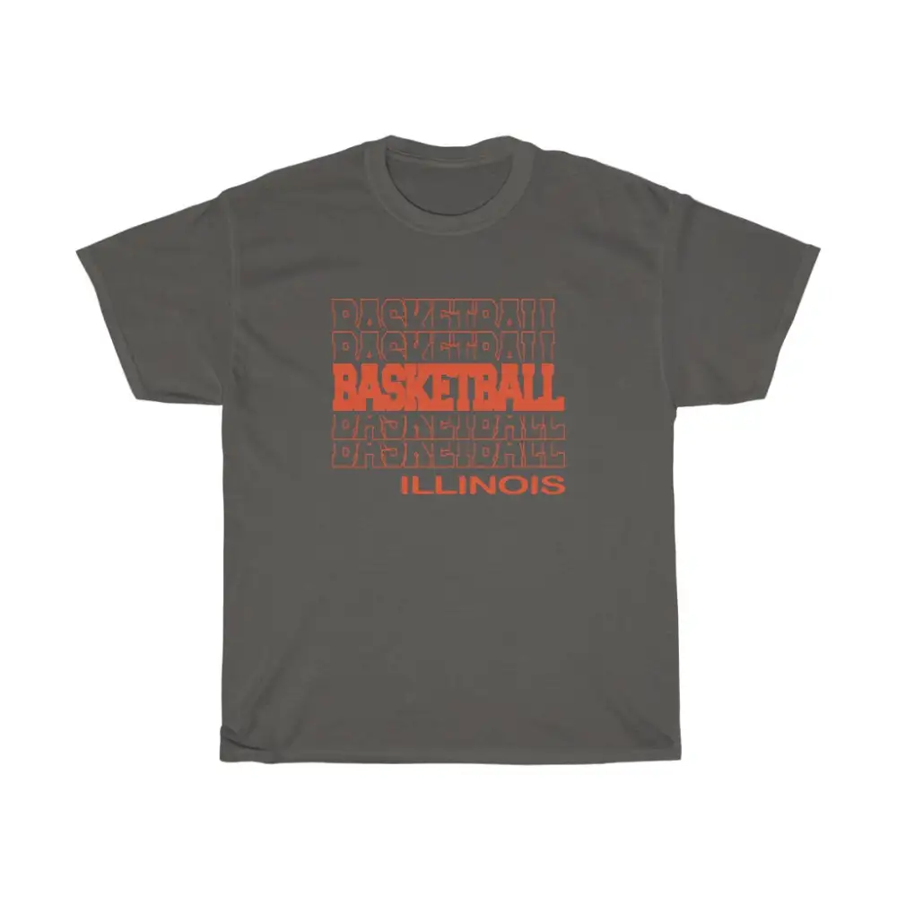 Basketball Illinois in Modern Stacked Lettering