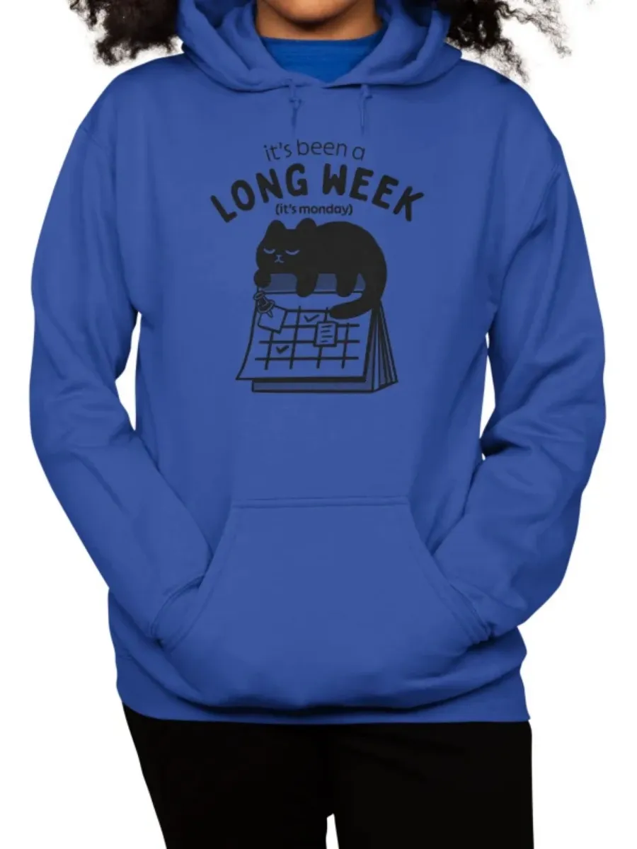 Cat and Calendar Graphic Hoodie