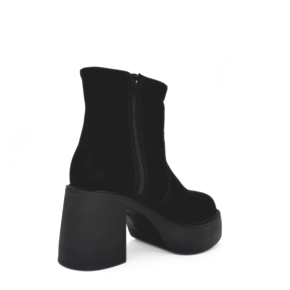 Nubuck Platform Ankle Boots