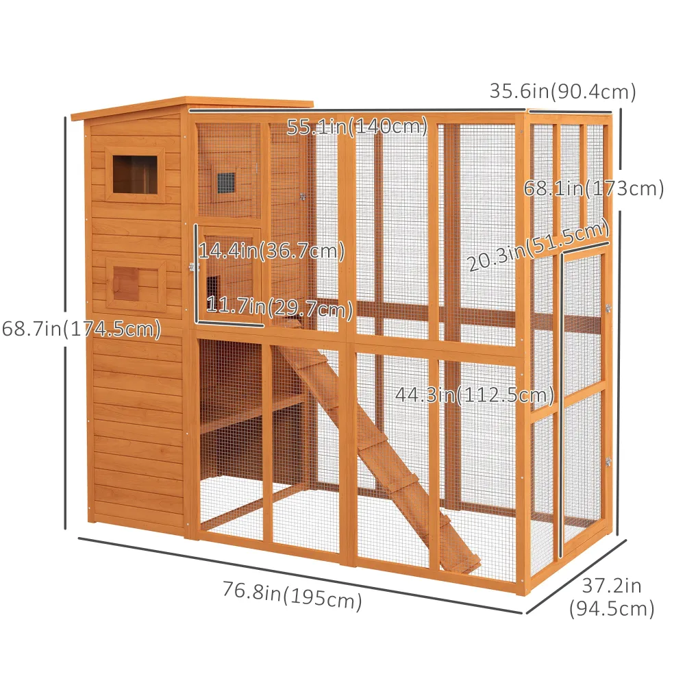 Versatile Outdoor Cat Condo with Enclosure, Cat Helper for Climbing and Lounging Outdoors