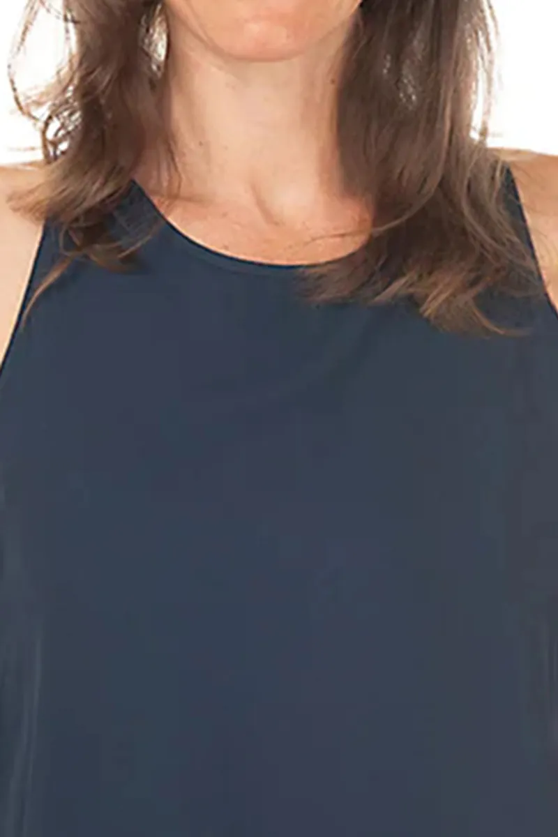 Draped Overlay Sleeveless Blouse