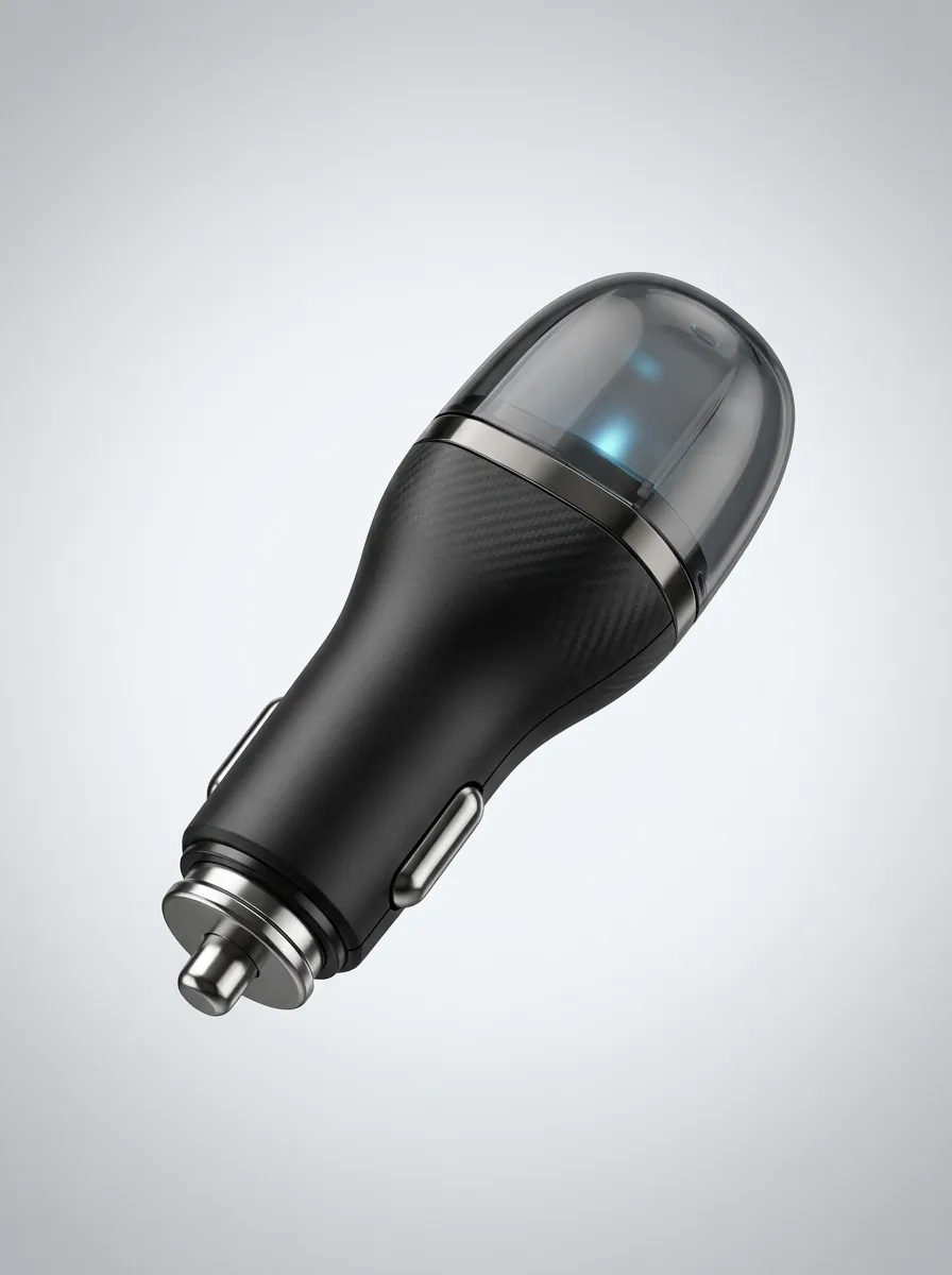 Carbon Fiber Texture LED Detail Automotive Fuel Saver Adapter