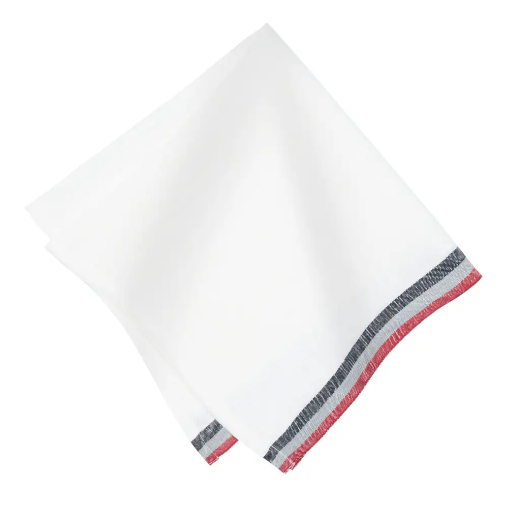 Easygoing Tricolor Stripe Linen Napkin Set