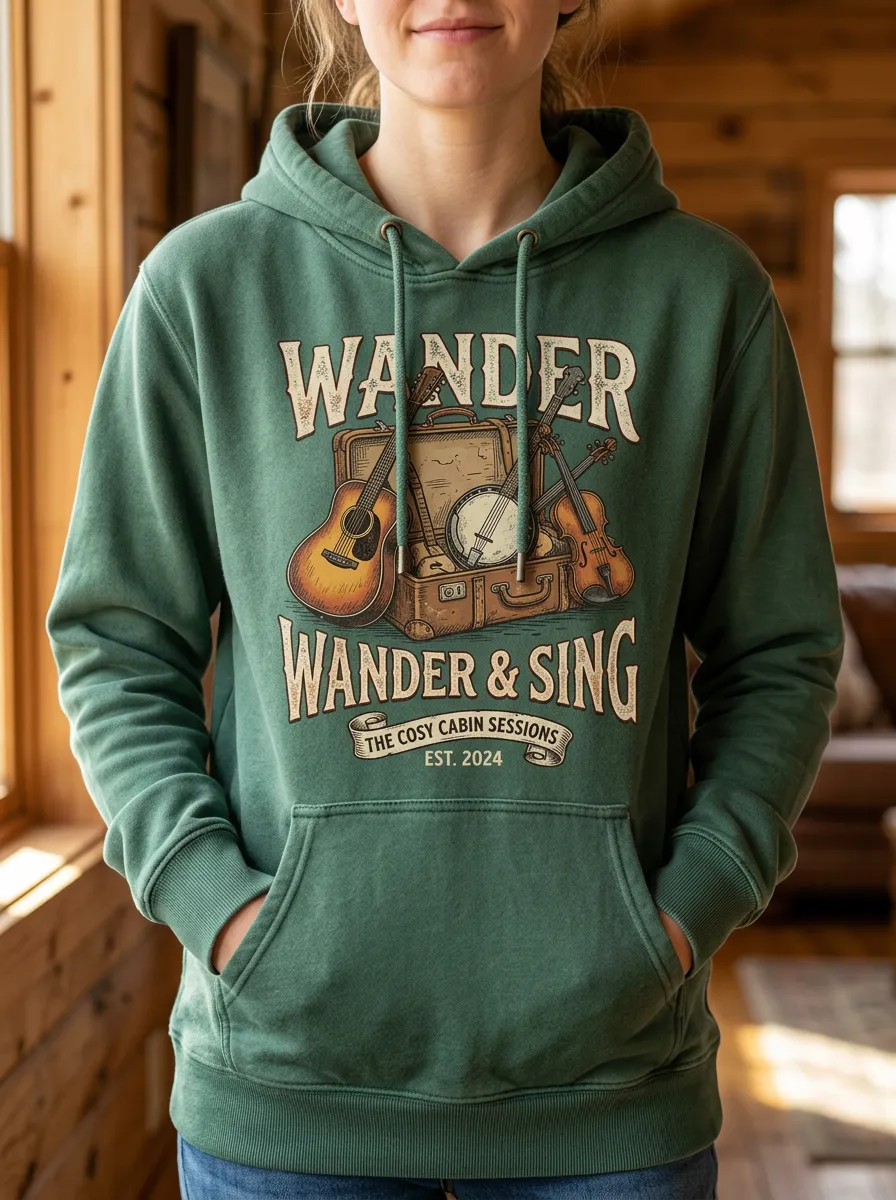 Honky-Tonk-Inspired Banjo Country Music Graphic Hoodie