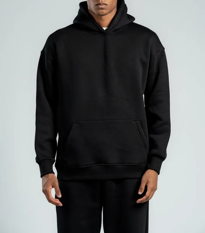Black Oversized Hooded Sweatshirt