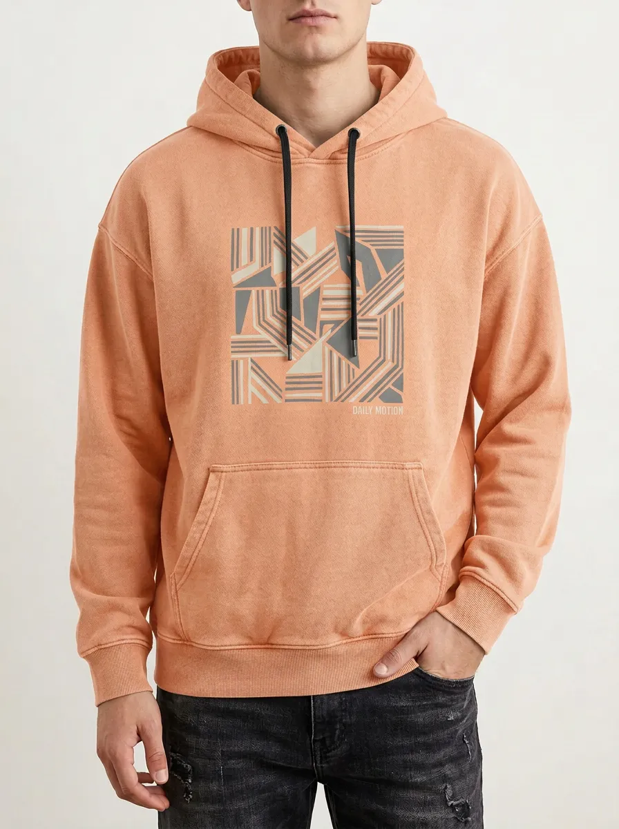 Men's Daily Motion Geometric Abstract Print Hoodie