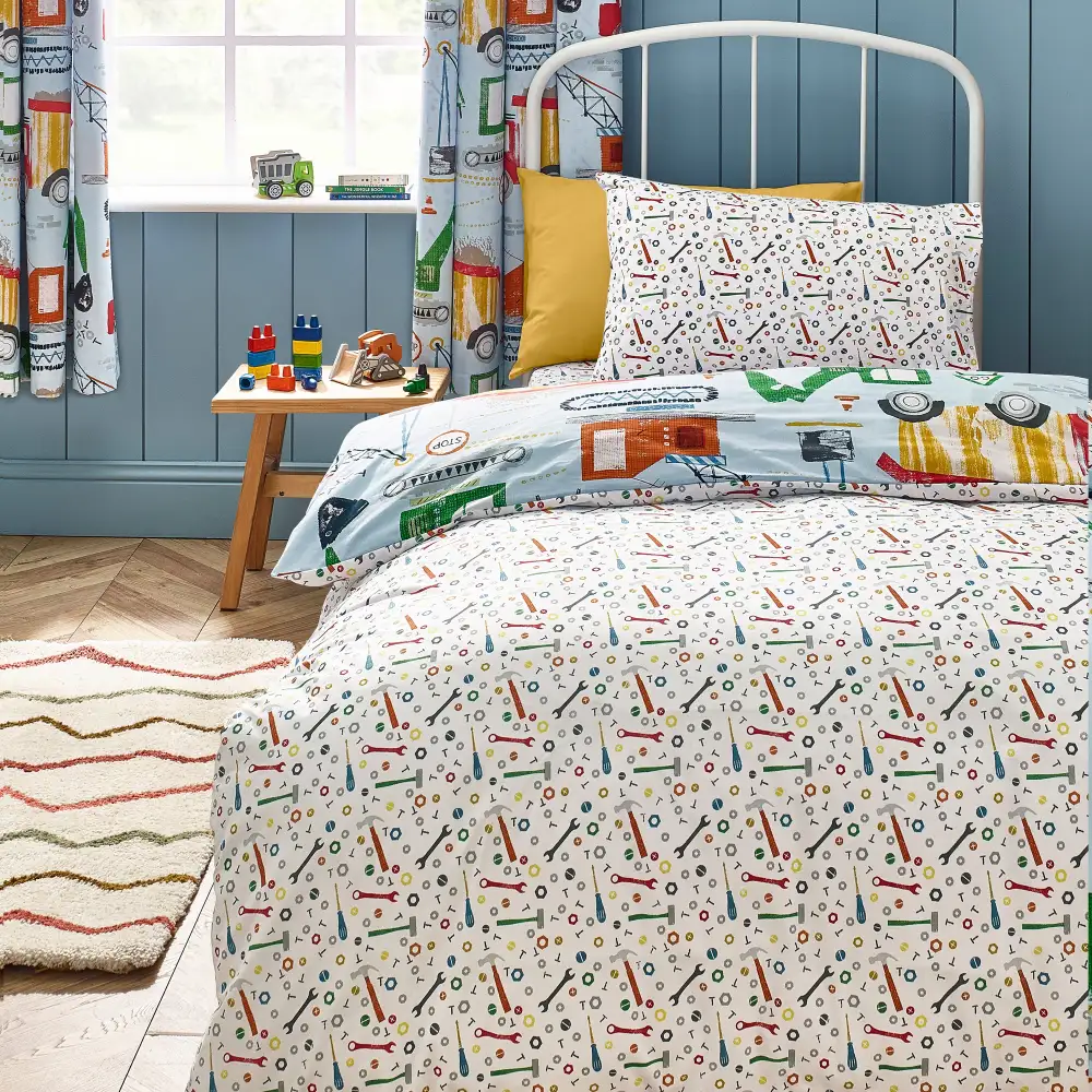 Modern Bedroom Reversible Printed Cotton Duvet Cover Set