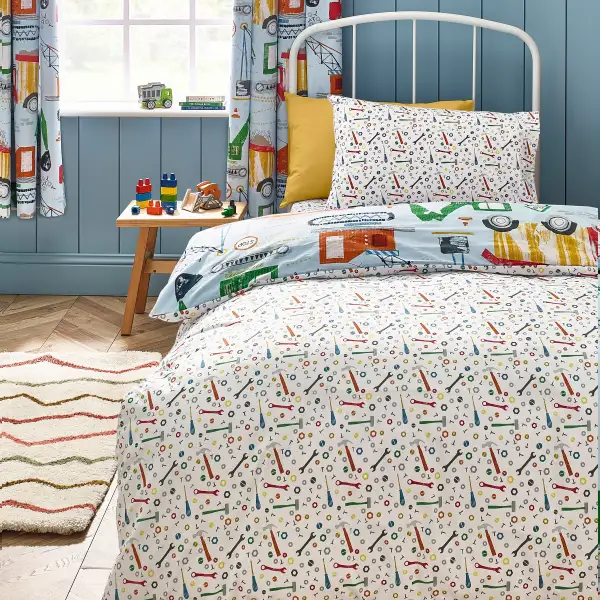 Modern Bedroom Reversible Printed Cotton Duvet Cover Set
