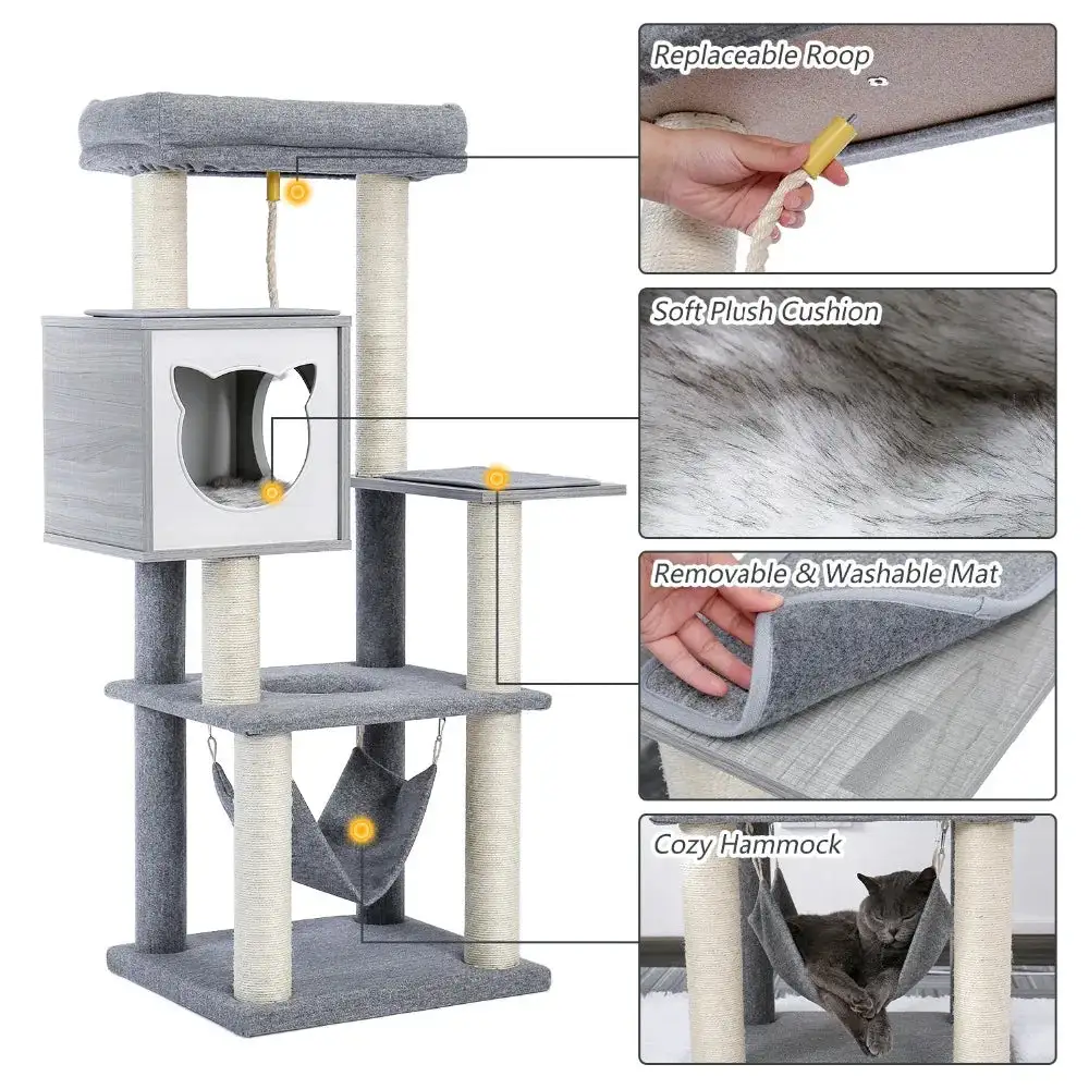 Cozy Feline Resting Structure Cat Tree Plush