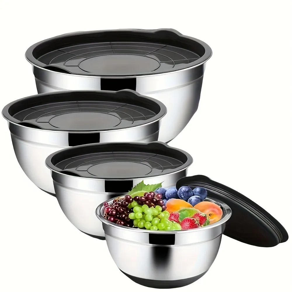 Stainless Steel Lidded Storage Bowl Set