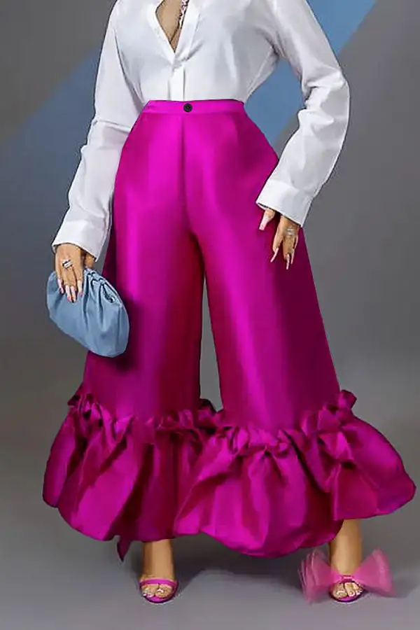 Sweet Ruffle Bell Bottoms Pants
