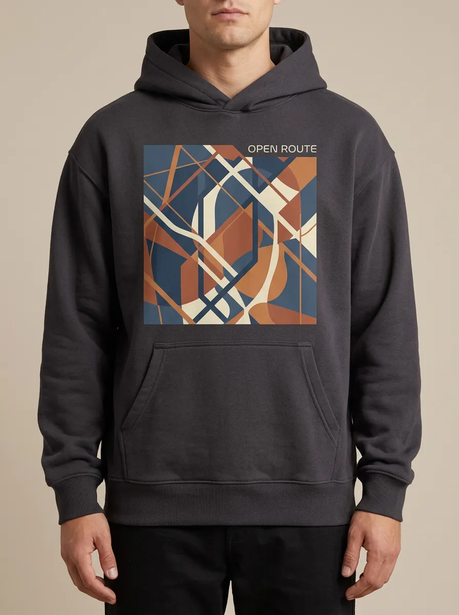 Everyday Open Route Abstract Geometric Hoodie