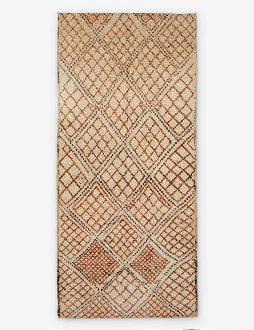 Striking Moroccan Inspired Hand Knotted Wool Area Rug