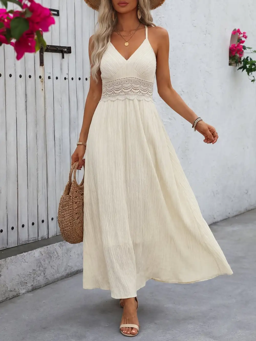 Relaxed V Neck Maxi Dress